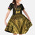 Haiti 1804 Family Matching Off The Shoulder Long Sleeve Dress and Hawaiian Shirt Polynesian Gold Neg Maron