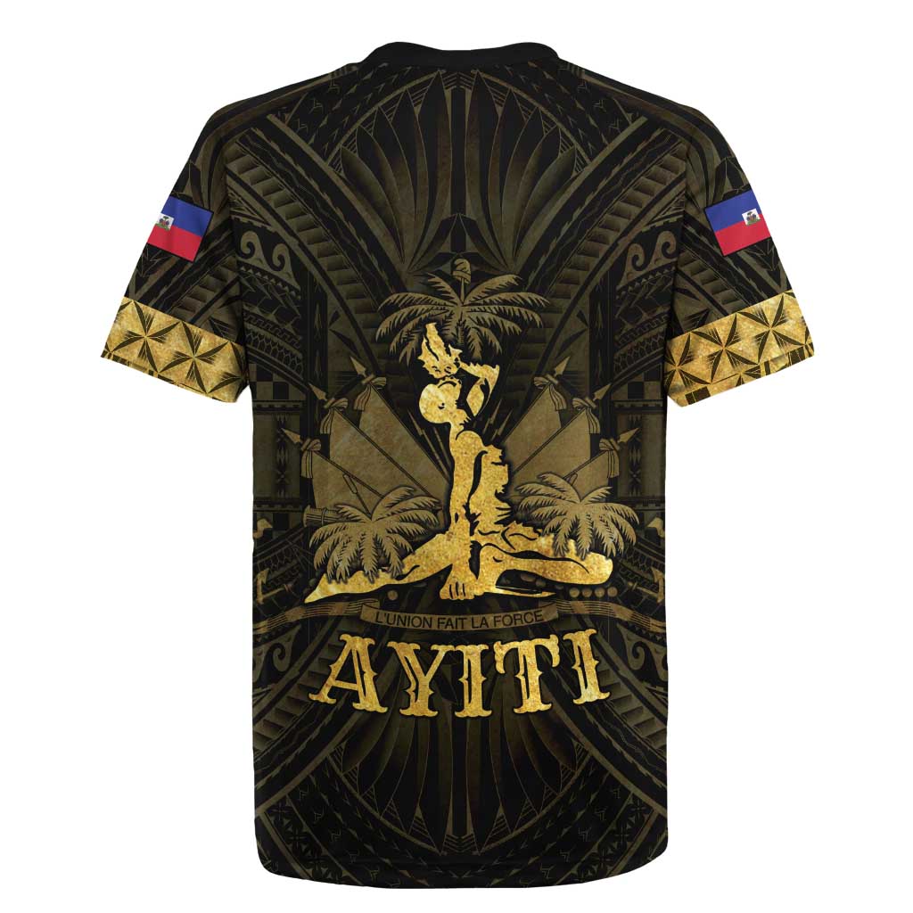 Haiti 1804 Rugby Jersey Polynesian Gold Neg Maron LT05 - Polynesian Pride