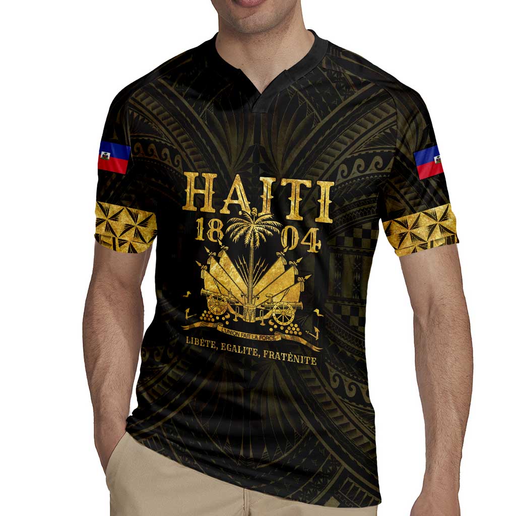 Haiti 1804 Rugby Jersey Polynesian Gold Neg Maron LT05 - Polynesian Pride