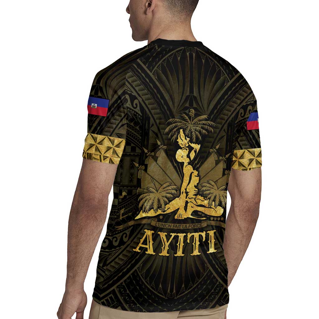 Haiti 1804 Rugby Jersey Polynesian Gold Neg Maron LT05 - Polynesian Pride