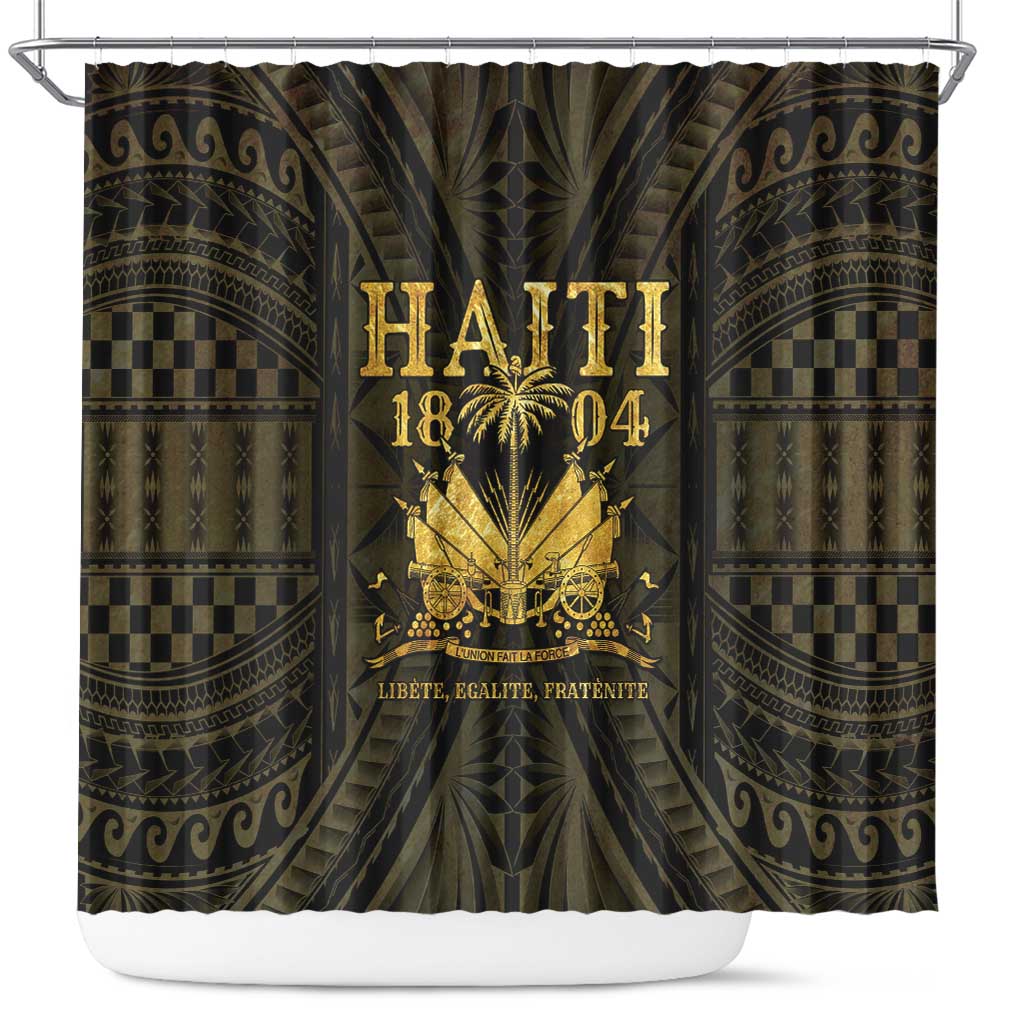 Haiti 1804 Shower Curtain Polynesian Gold Neg Maron