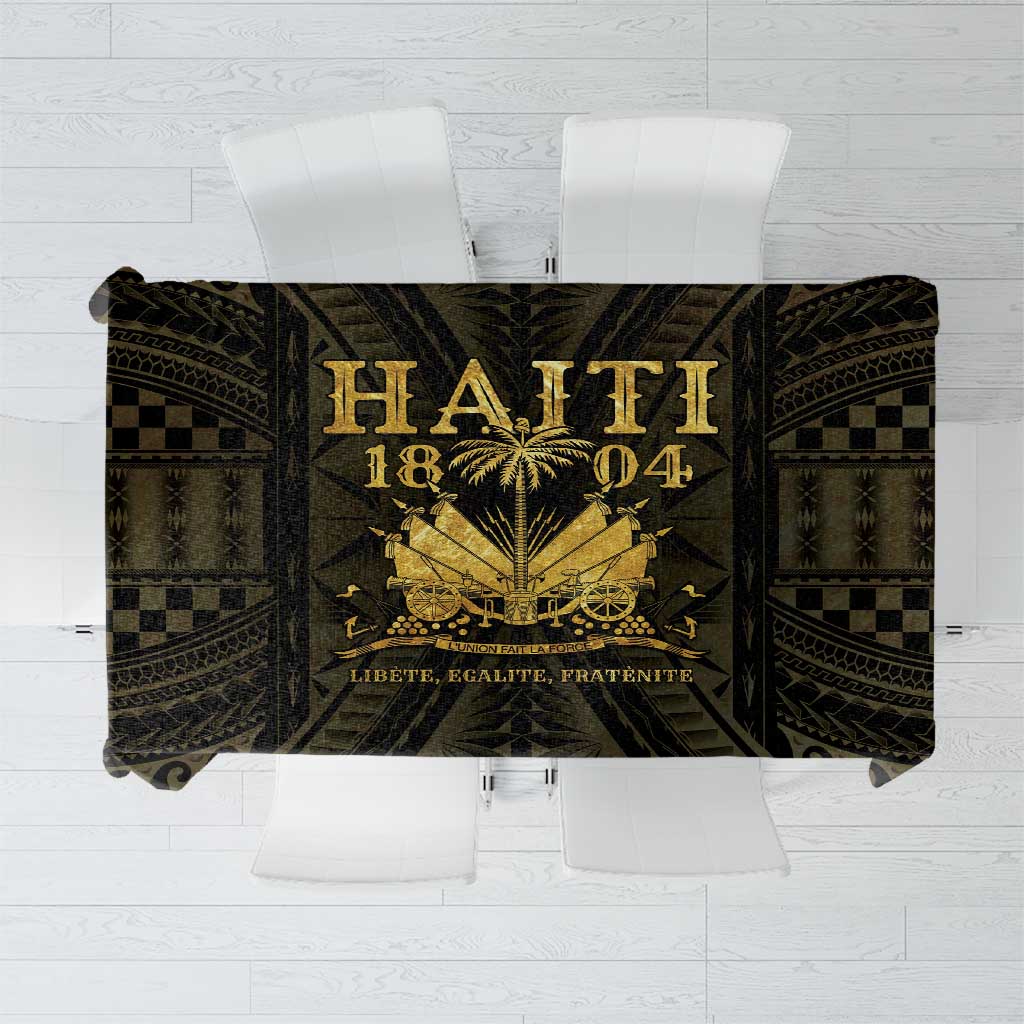 Haiti 1804 Tablecloth Polynesian Gold Neg Maron LT05 Gold - Polynesian Pride
