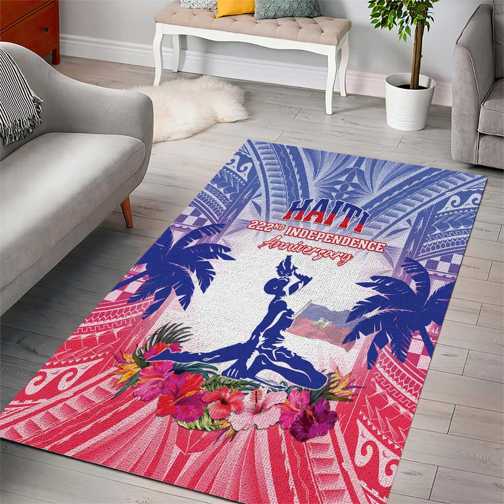 Haiti Independence Day Area Rug Neg Maron Polynesian Style LT05