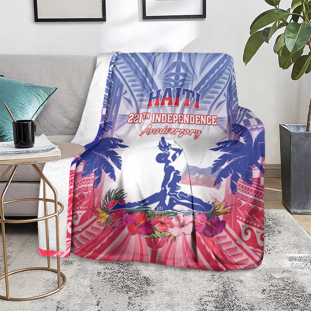Haiti Independence Day Blanket Neg Maron Polynesian Style