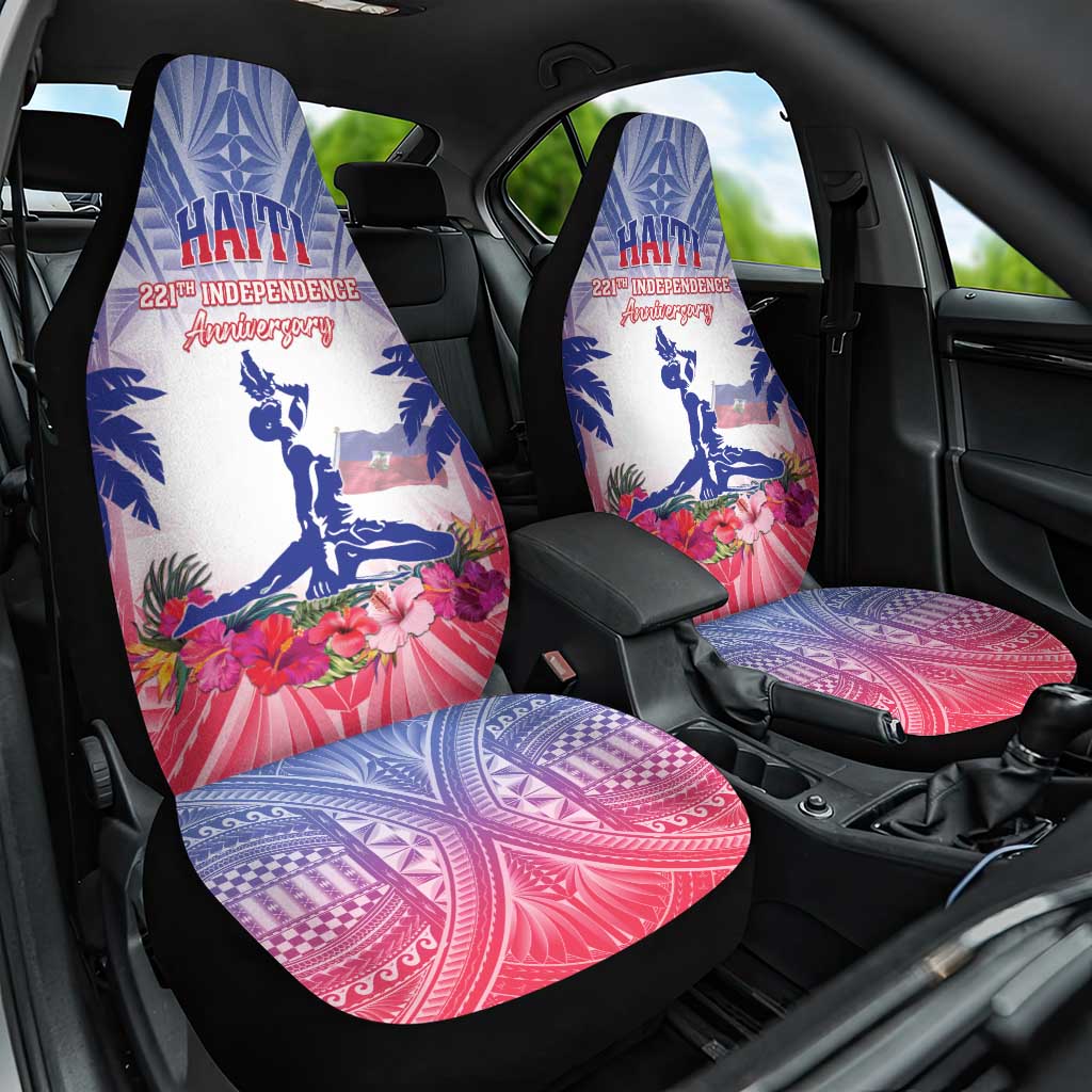 Haiti Independence Day Car Seat Cover Neg Maron Polynesian Style