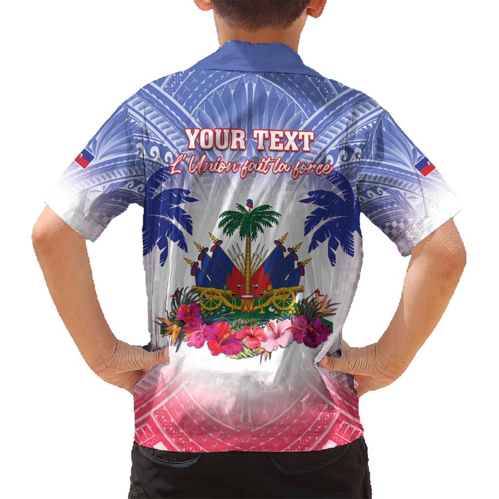 Personalised Haiti Independence Day Family Matching Long Sleeve Bodycon Dress and Hawaiian Shirt Neg Maron Polynesian Style LT05 - Polynesian Pride