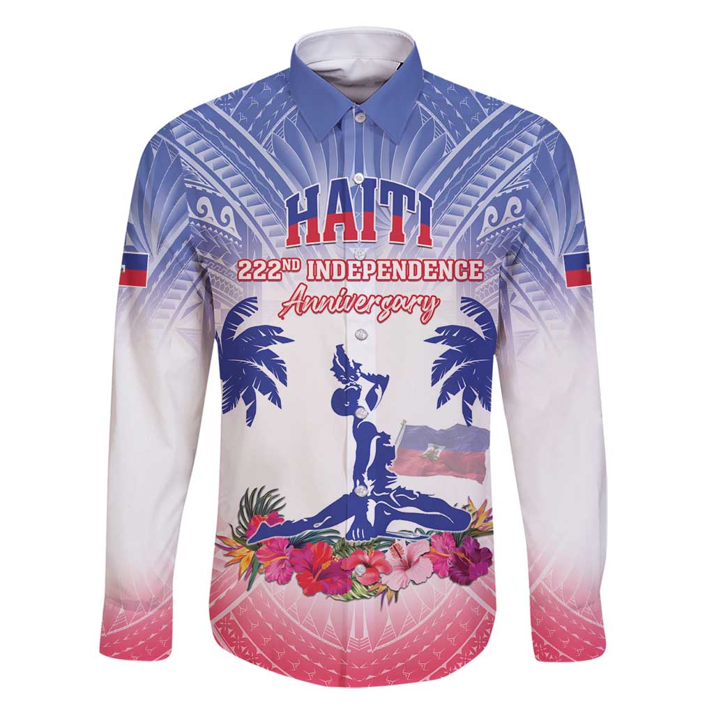 Personalised Haiti Independence Day Family Matching Off Shoulder Maxi Dress and Hawaiian Shirt Neg Maron Polynesian Style LT05