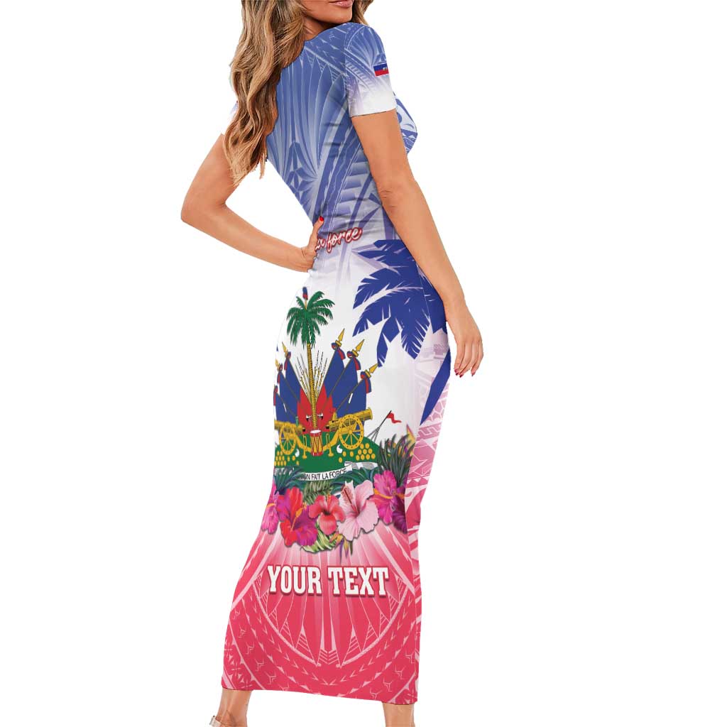 Personalised Haiti Independence Day Family Matching Short Sleeve Bodycon Dress and Hawaiian Shirt Neg Maron Polynesian Style LT05 - Polynesian Pride