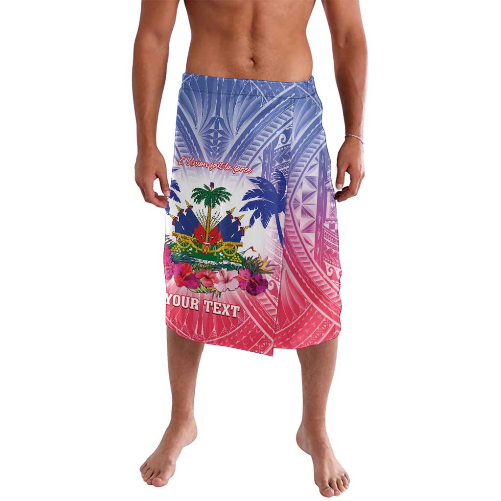 Personalised Haiti Independence Day Lavalava Neg Maron Polynesian Style