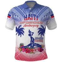 Personalised Haiti Independence Day Polo Shirt Neg Maron Polynesian Style LT05