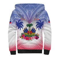 Personalised Haiti Independence Day Sherpa Hoodie Neg Maron Polynesian Style LT05
