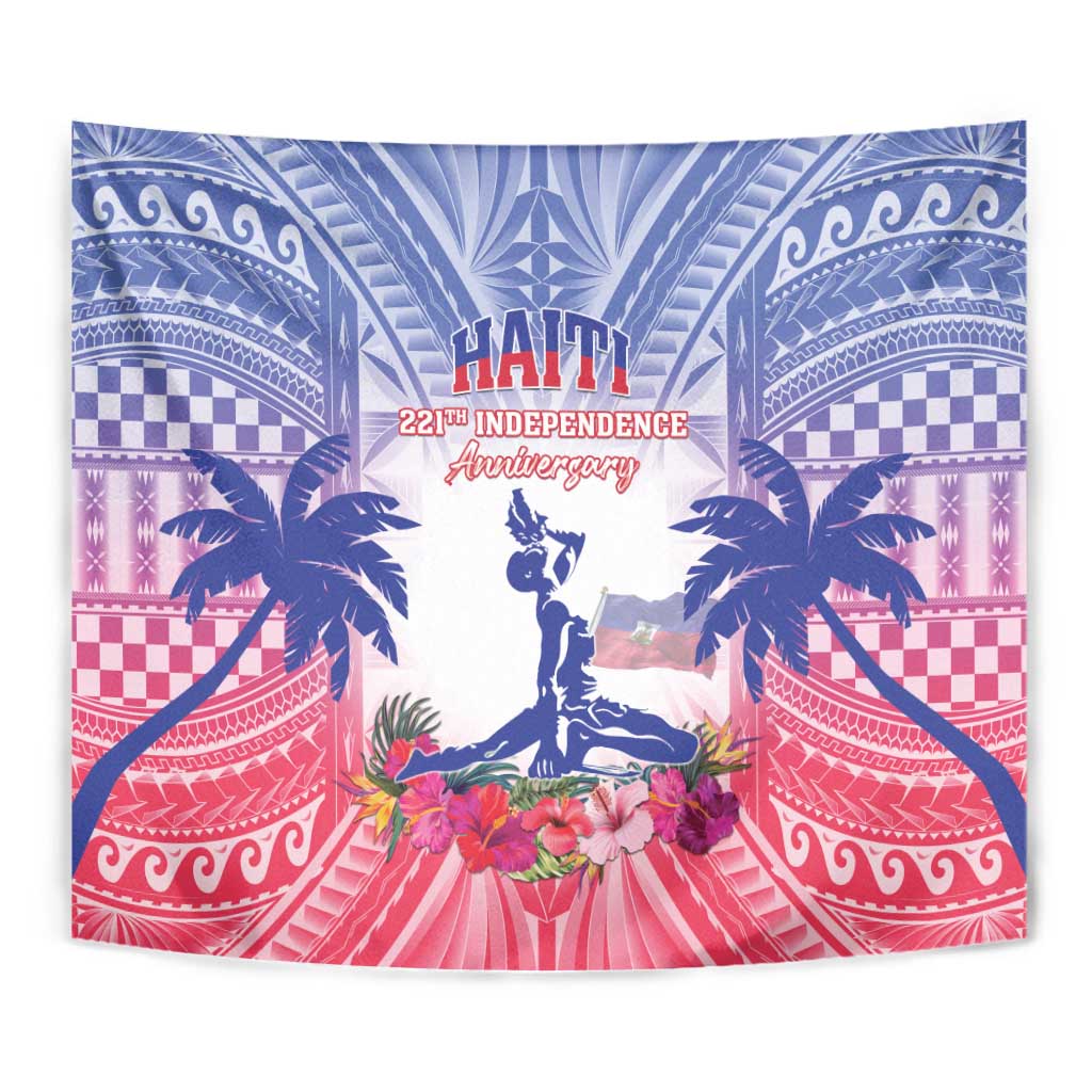 Haiti Independence Day Tapestry Neg Maron Polynesian Style