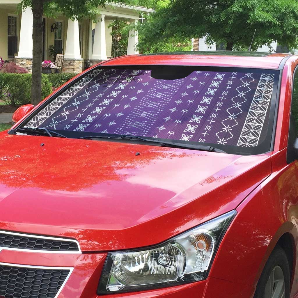 Purple Samoa Malu Tattoo Inspired Auto Sun Shade LT05 - Polynesian Pride