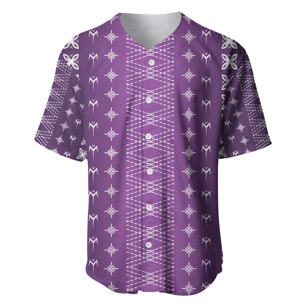 Purple Samoa Malu Tattoo Inspired Baseball Jersey - Polynesian Pride