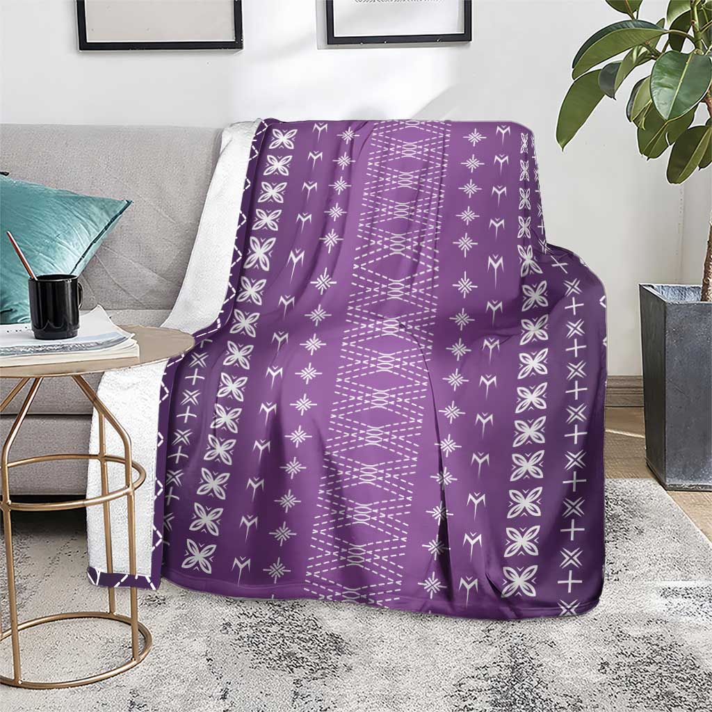 Purple Samoa Malu Tattoo Inspired Blanket - Polynesian Pride