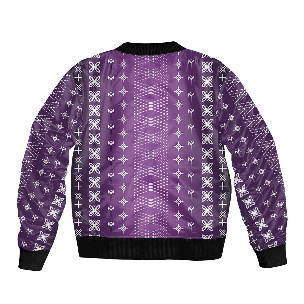 Purple Samoa Malu Tattoo Inspired Bomber Jacket - Polynesian Pride