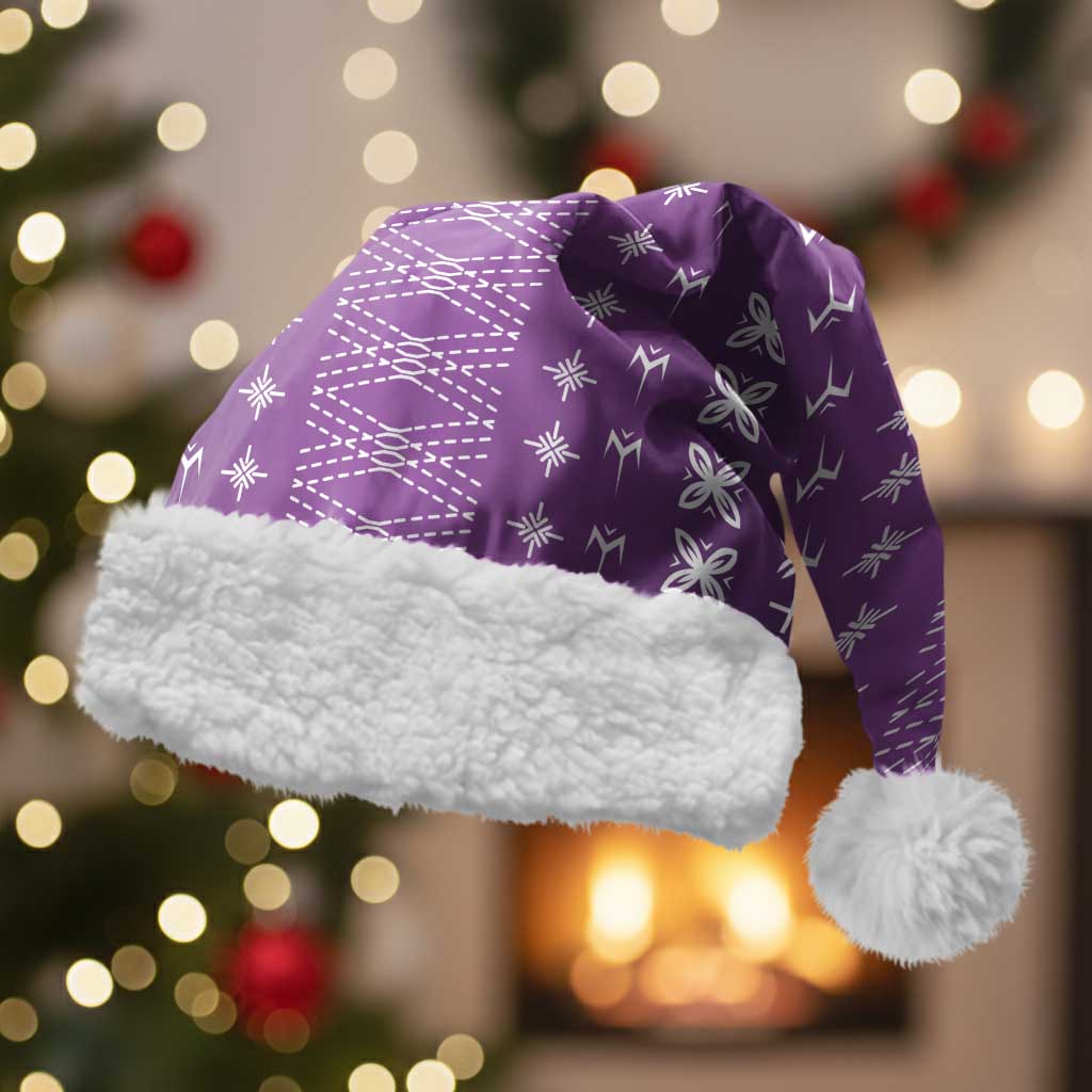 Purple Samoa Malu Tattoo Inspired Christmas Santa Hat LT05 With Fur Purple - Polynesian Pride