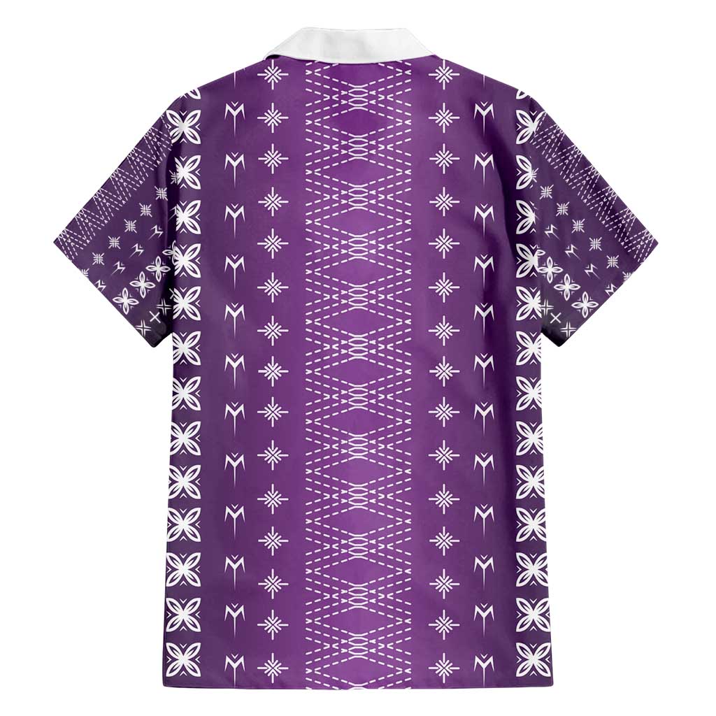 Purple Samoa Malu Tattoo Inspired Family Matching Long Sleeve Bodycon Dress and Hawaiian Shirt - Polynesian Pride