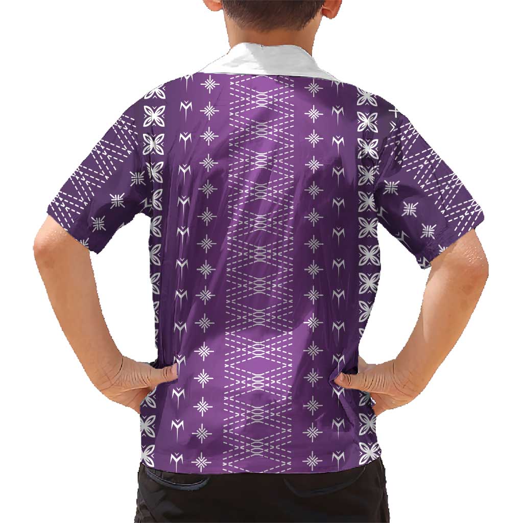 Purple Samoa Malu Tattoo Inspired Family Matching Puletasi and Hawaiian Shirt LT05 - Polynesian Pride