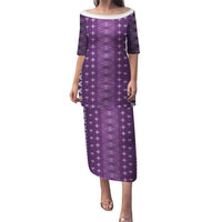 Purple Samoa Malu Tattoo Inspired Family Matching Puletasi and Hawaiian Shirt LT05 Mom's Dress Purple - Polynesian Pride