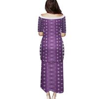 Purple Samoa Malu Tattoo Inspired Family Matching Puletasi and Hawaiian Shirt LT05 - Polynesian Pride