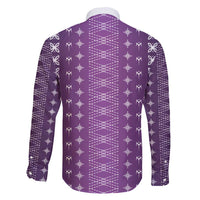 Purple Samoa Malu Tattoo Inspired Family Matching Short Sleeve Bodycon Dress and Hawaiian Shirt - Polynesian Pride