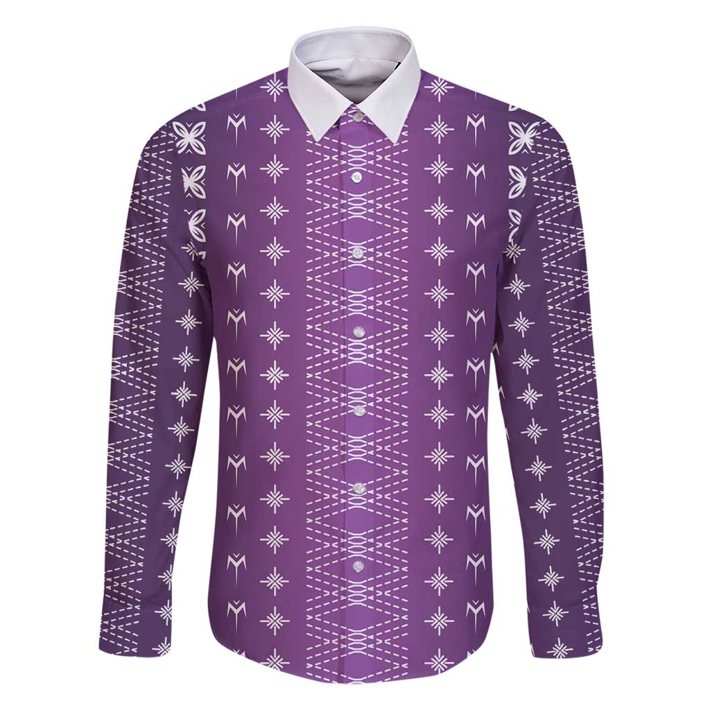 Purple Samoa Malu Tattoo Inspired Family Matching Tank Maxi Dress and Hawaiian Shirt - Polynesian Pride