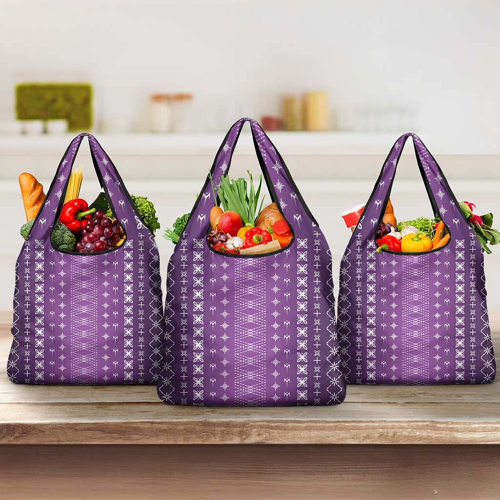 Purple Samoa Malu Tattoo Inspired Grocery Bag LT05 3-pack One Size Purple - Polynesian Pride