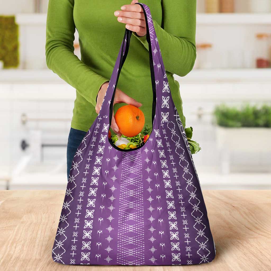 Purple Samoa Malu Tattoo Inspired Grocery Bag LT05 - Polynesian Pride