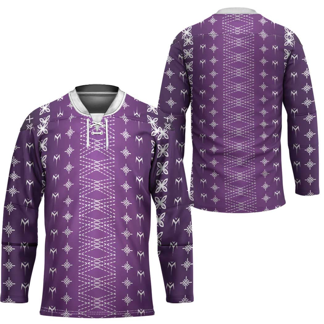Purple Samoa Malu Tattoo Inspired Hockey Jersey - Polynesian Pride