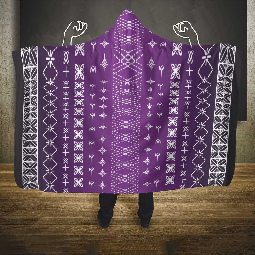 Purple Samoa Malu Tattoo Inspired Hooded Blanket - Polynesian Pride