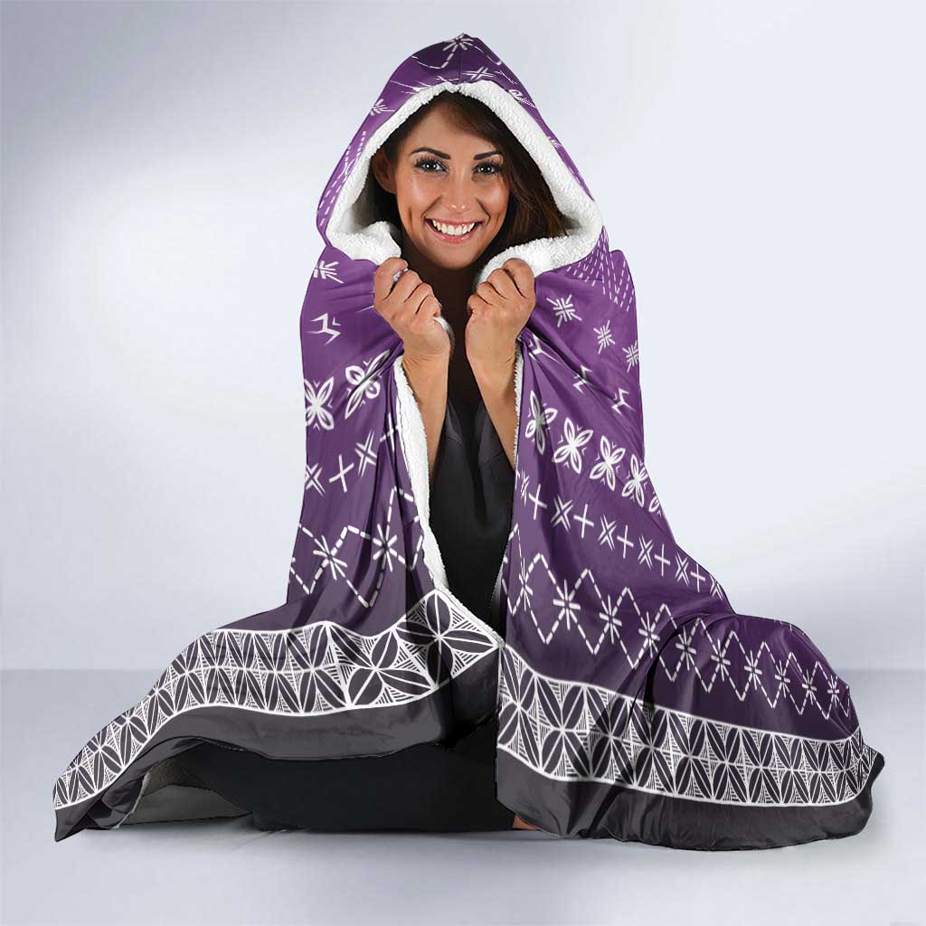 Purple Samoa Malu Tattoo Inspired Hooded Blanket - Polynesian Pride