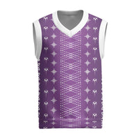 Purple Samoa Malu Tattoo Inspired Christmas Knitted V-Neck Vest LT05 Purple - Polynesian Pride