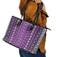 Purple Samoa Malu Tattoo Inspired Leather Tote Bag LT05 - Polynesian Pride