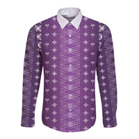 Purple Samoa Malu Tattoo Inspired Long Sleeve Button Shirt - Polynesian Pride