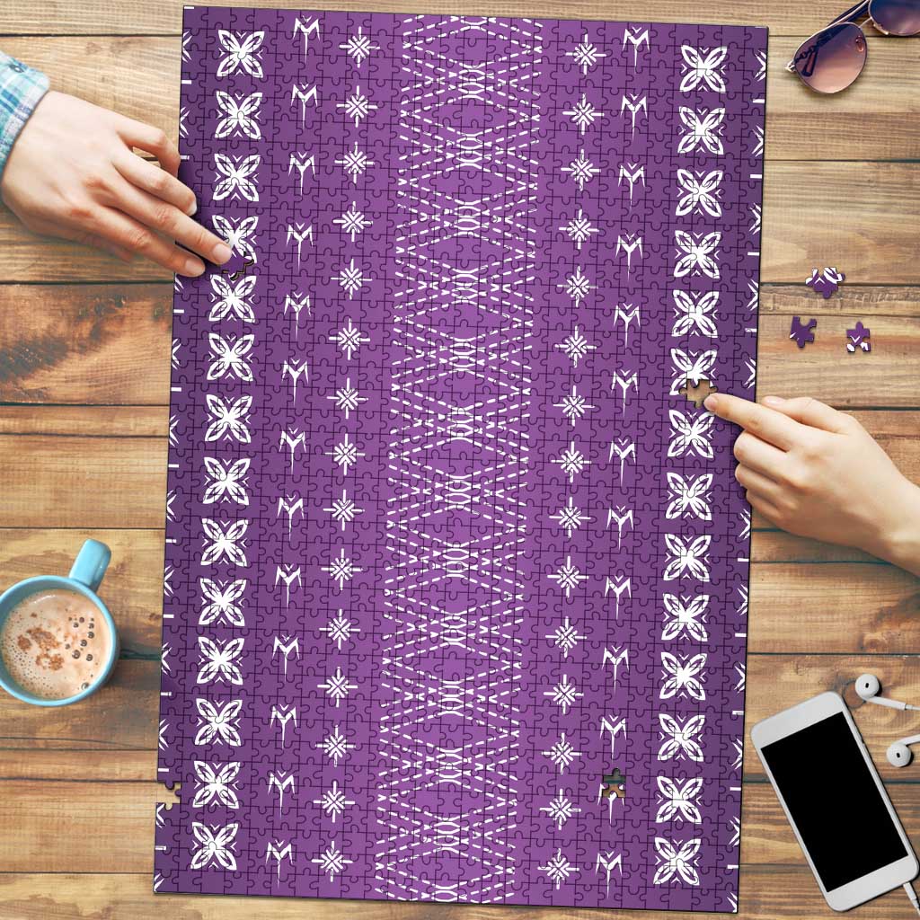 Purple Samoa Malu Tattoo Inspired Puzzle - Polynesian Pride