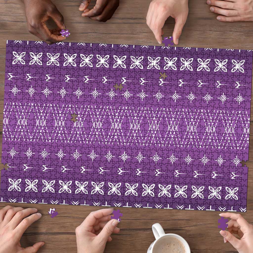 Purple Samoa Malu Tattoo Inspired Puzzle - Polynesian Pride