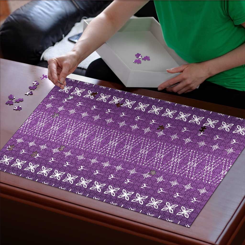 Purple Samoa Malu Tattoo Inspired Puzzle - Polynesian Pride