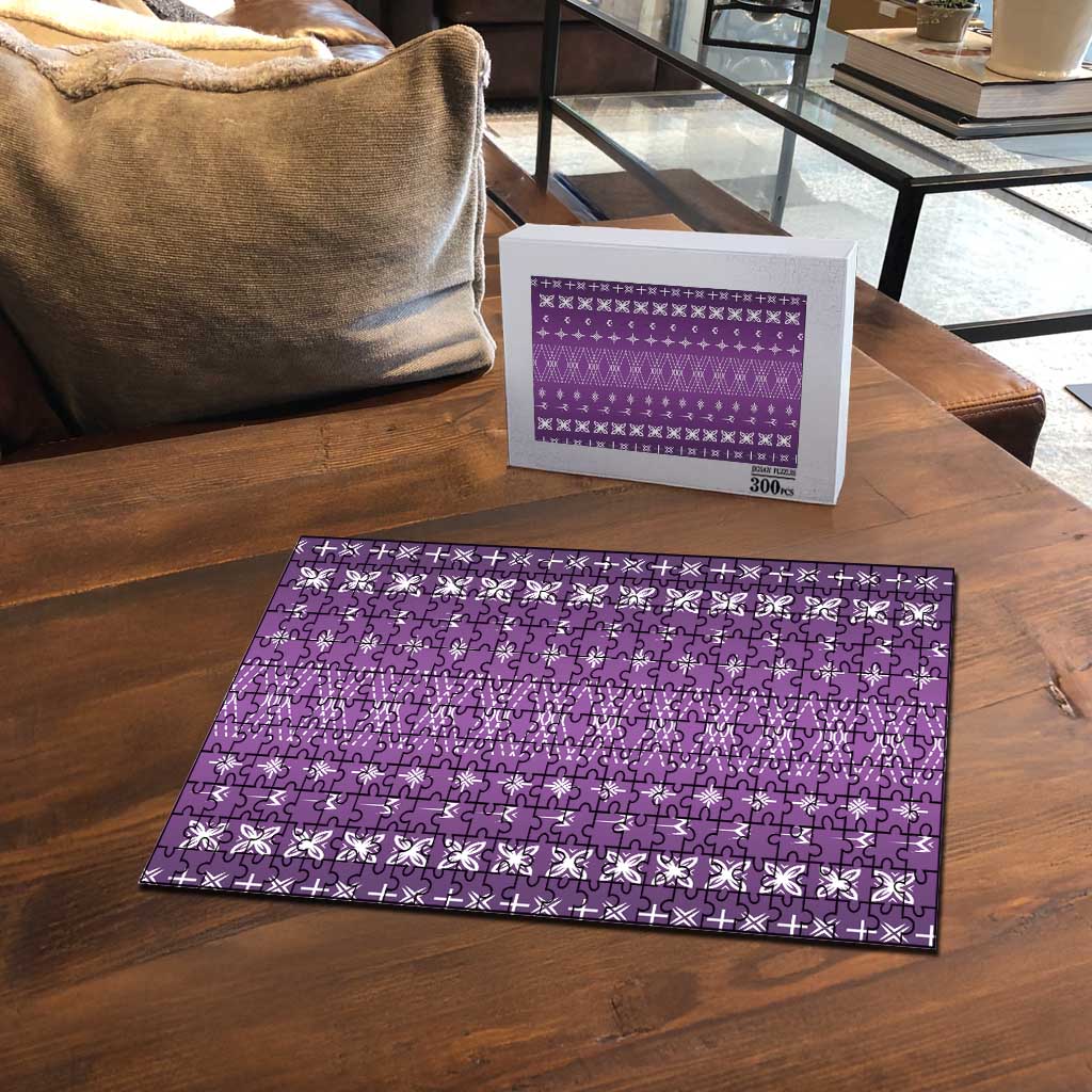 Purple Samoa Malu Tattoo Inspired Puzzle - Polynesian Pride