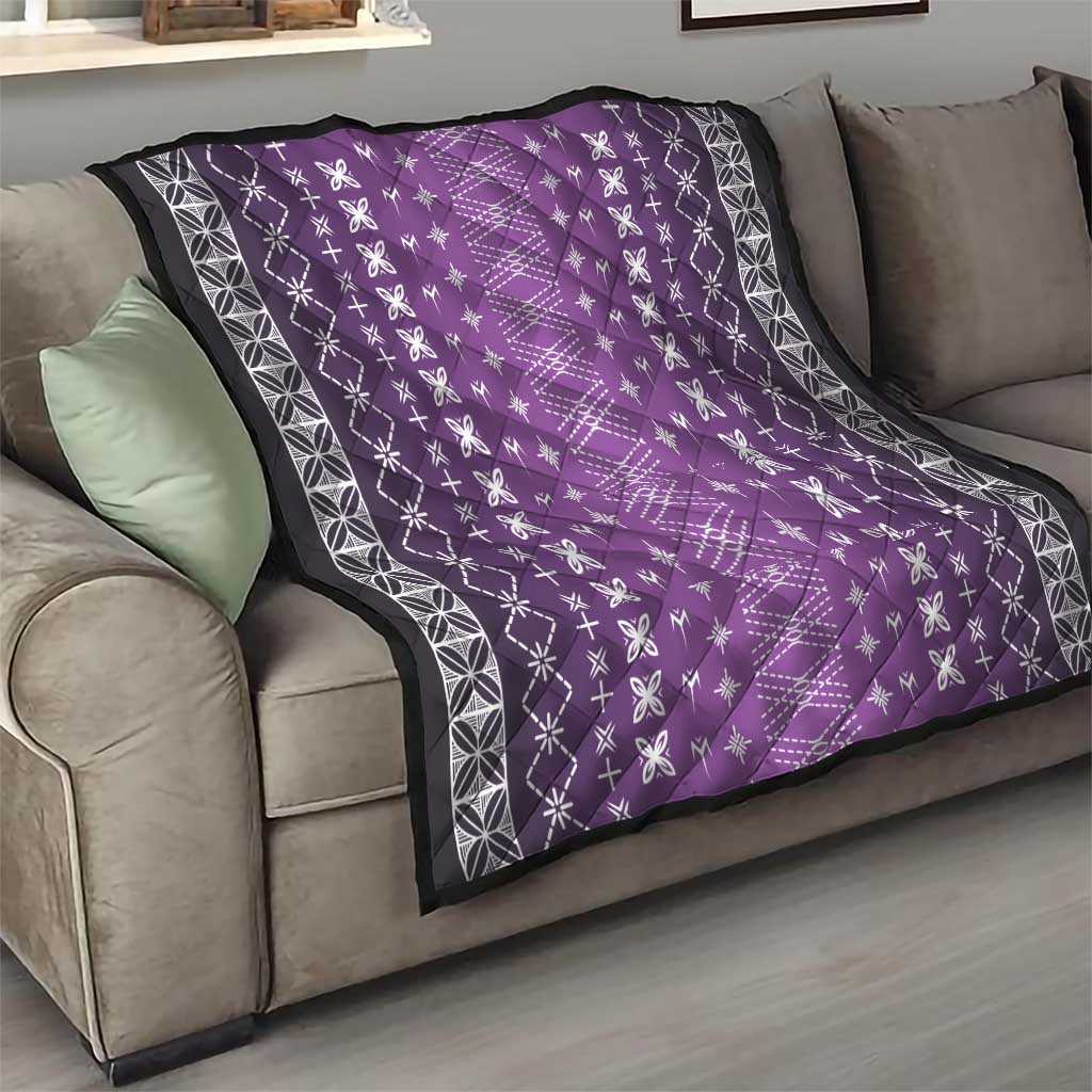 Purple Samoa Malu Tattoo Inspired Quilt - Polynesian Pride