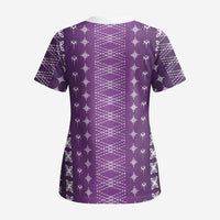 Purple Samoa Malu Tattoo Inspired Scrub Top - Polynesian Pride