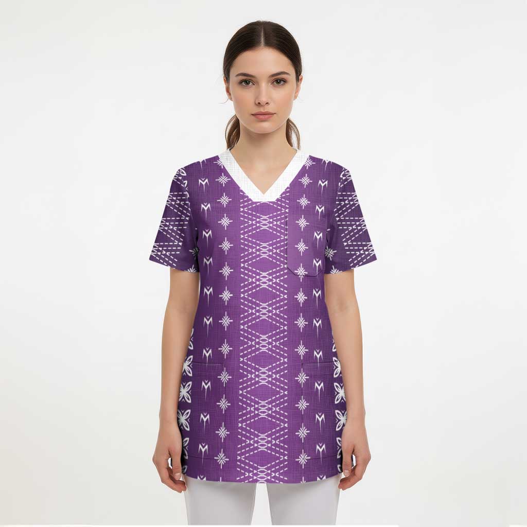 Purple Samoa Malu Tattoo Inspired Scrub Top - Polynesian Pride