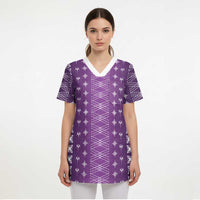 Purple Samoa Malu Tattoo Inspired Scrub Top - Polynesian Pride