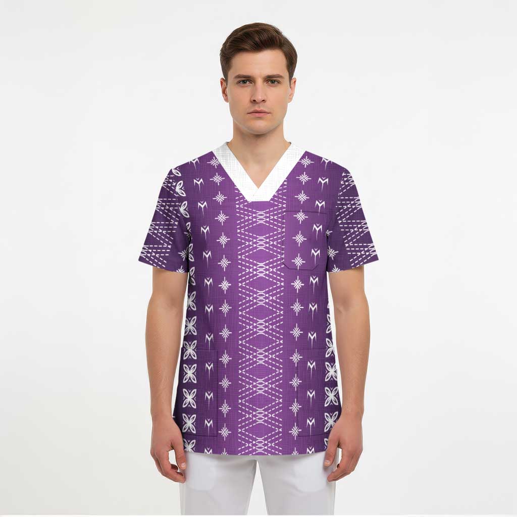 Purple Samoa Malu Tattoo Inspired Scrub Top - Polynesian Pride