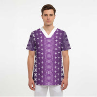 Purple Samoa Malu Tattoo Inspired Scrub Top - Polynesian Pride