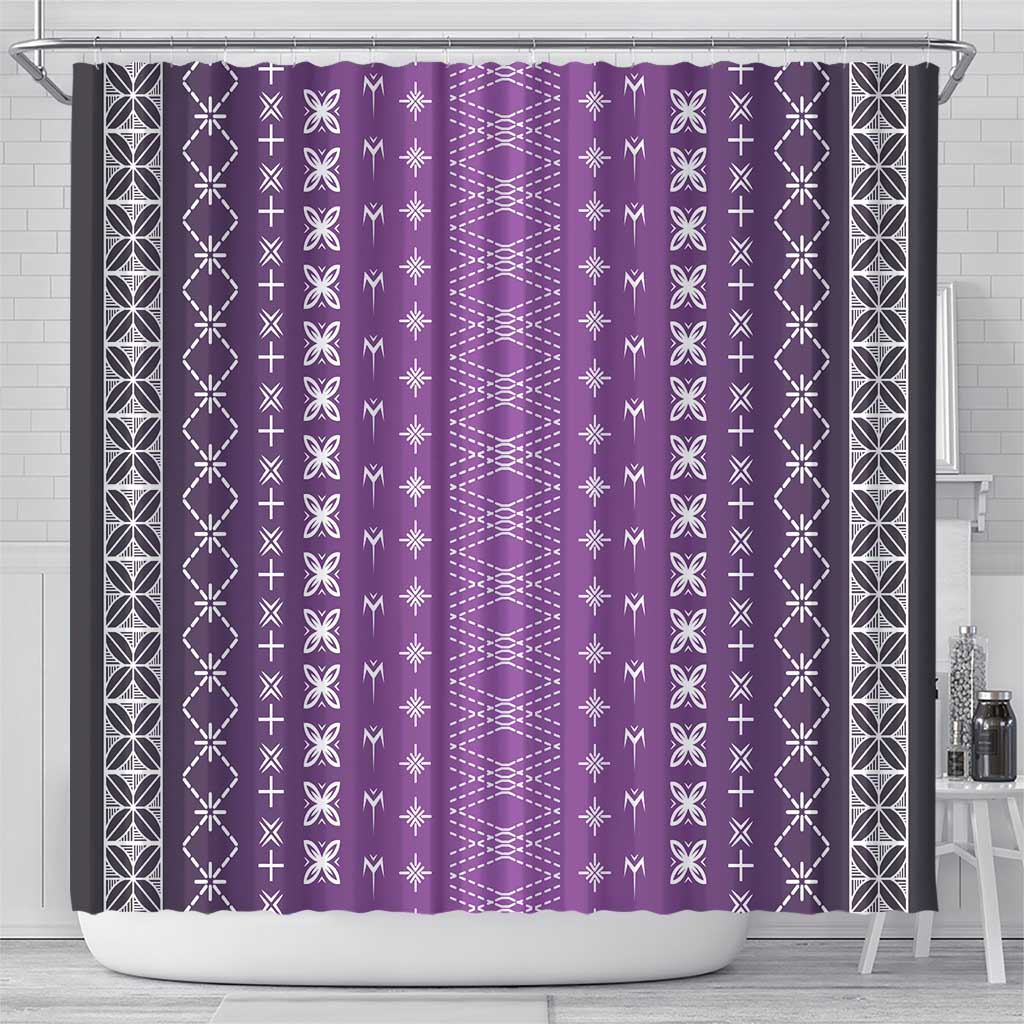 Purple Samoa Malu Tattoo Inspired Shower Curtain - Polynesian Pride