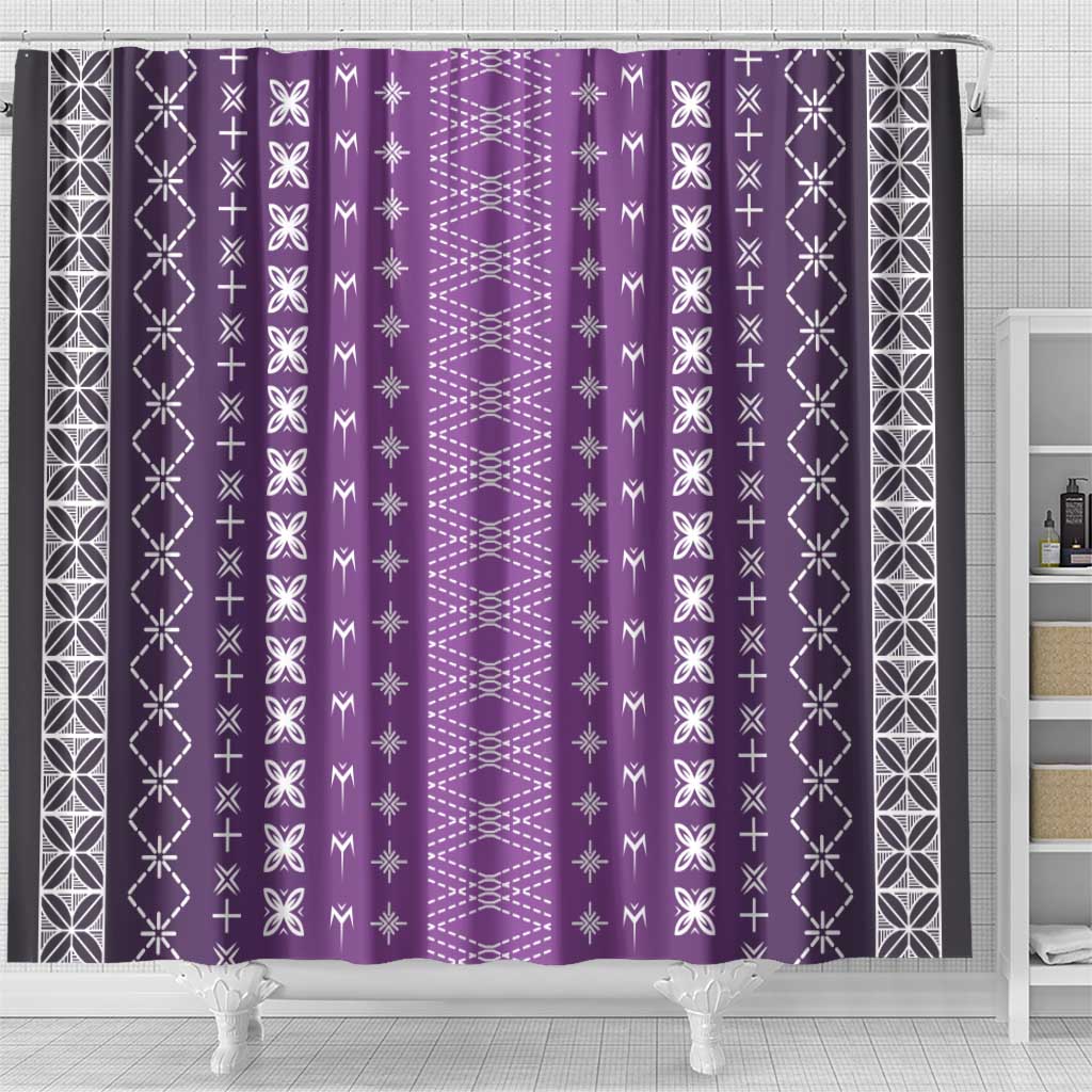 Purple Samoa Malu Tattoo Inspired Shower Curtain - Polynesian Pride