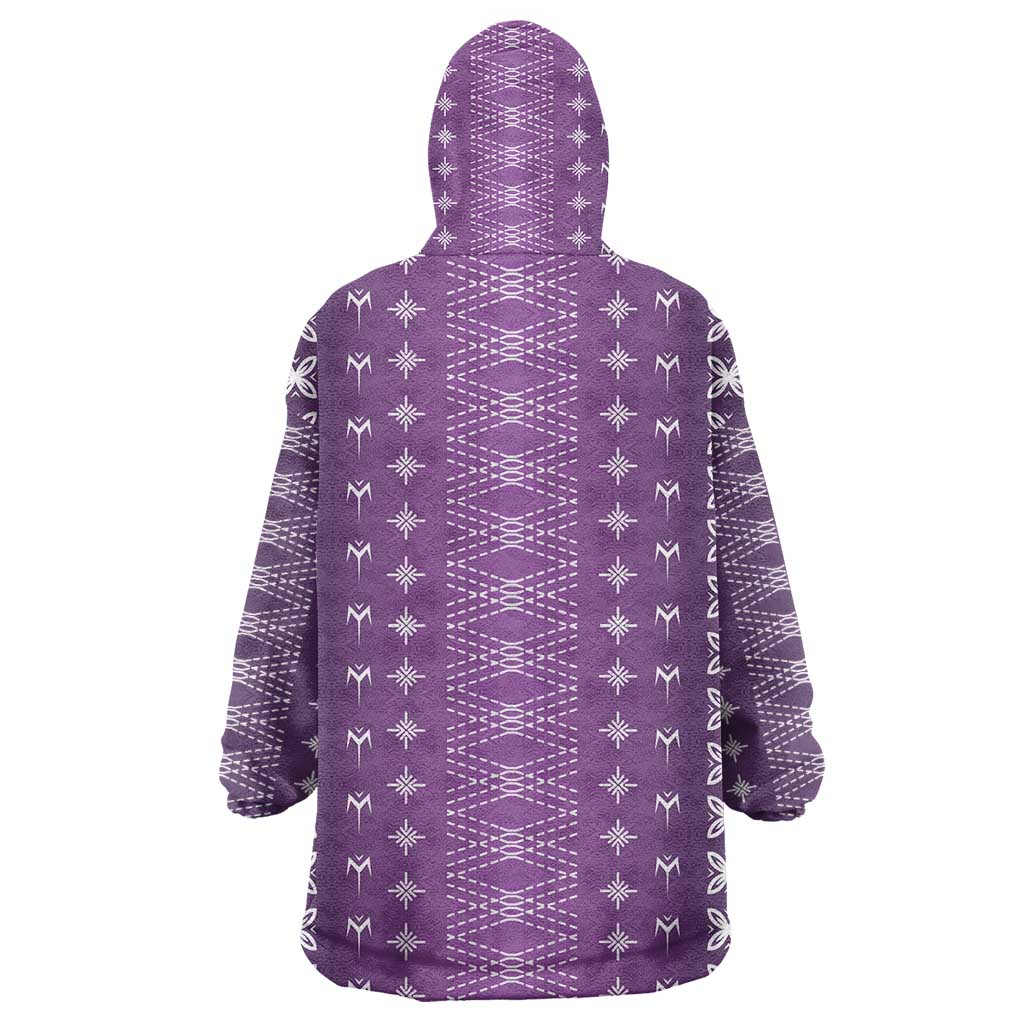 Purple Samoa Malu Tattoo Inspired Wearable Blanket Hoodie - Polynesian Pride