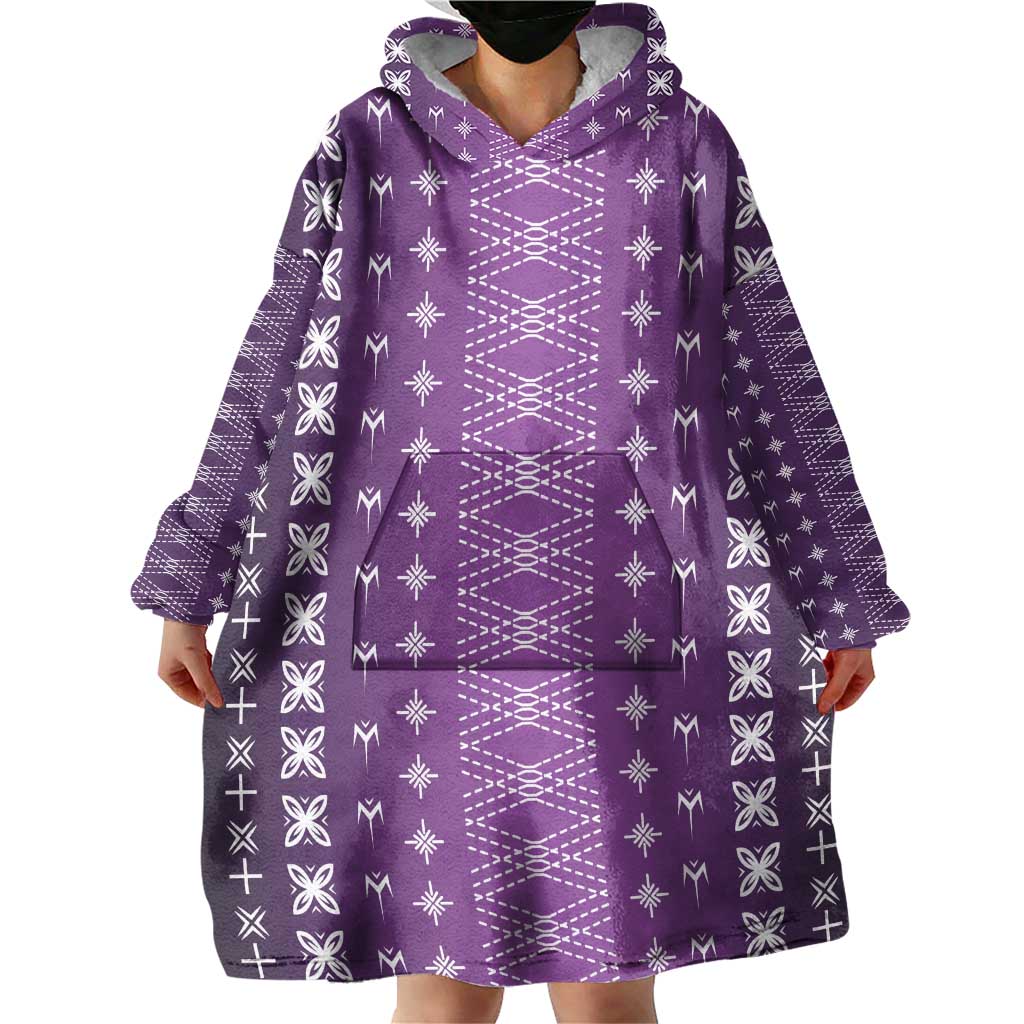 Purple Samoa Malu Tattoo Inspired Wearable Blanket Hoodie - Polynesian Pride
