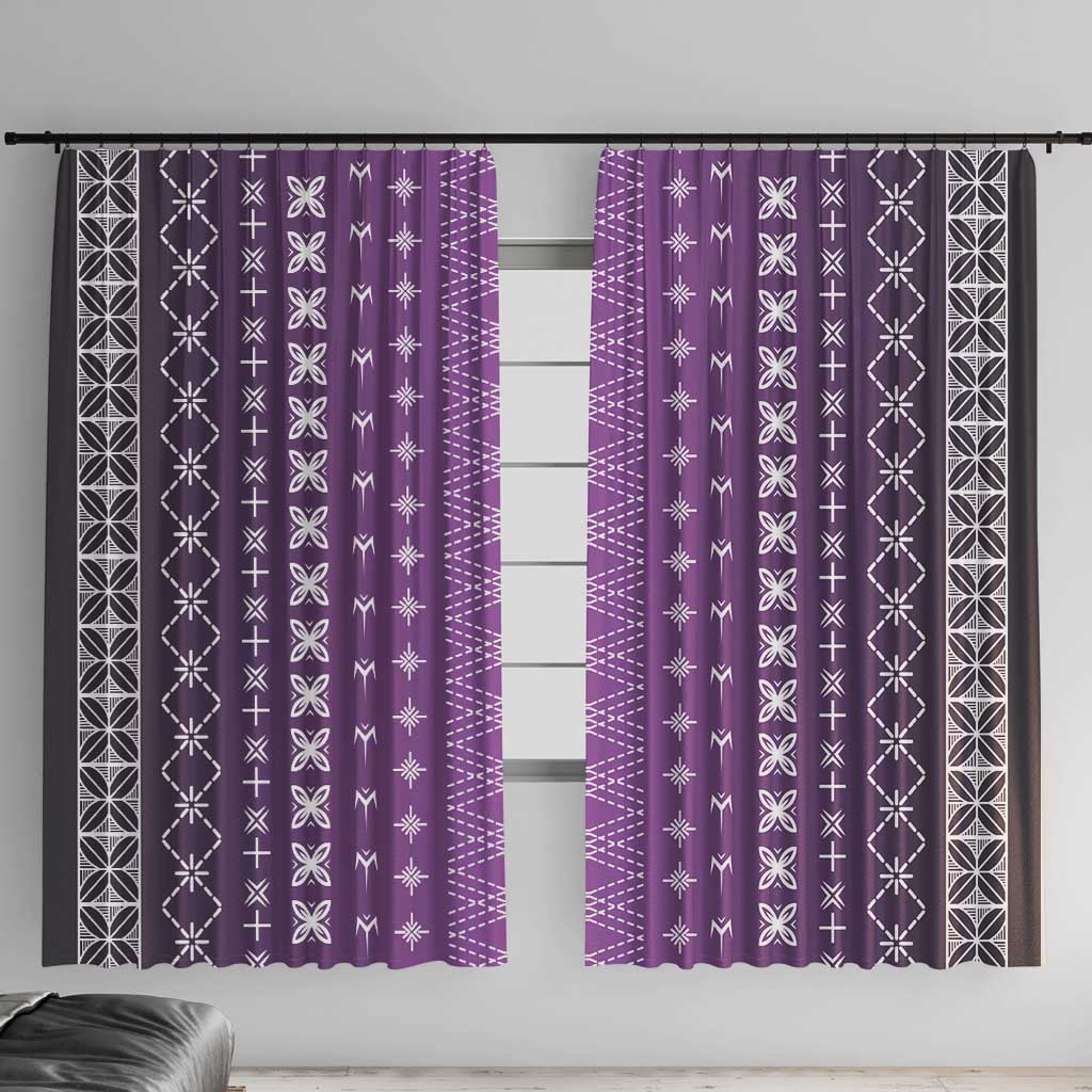 Purple Samoa Malu Tattoo Inspired Window Curtain - Polynesian Pride